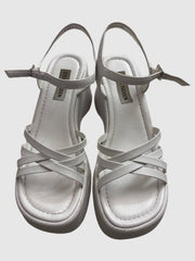White wedge ankle strap sandals - SM REBOOTED