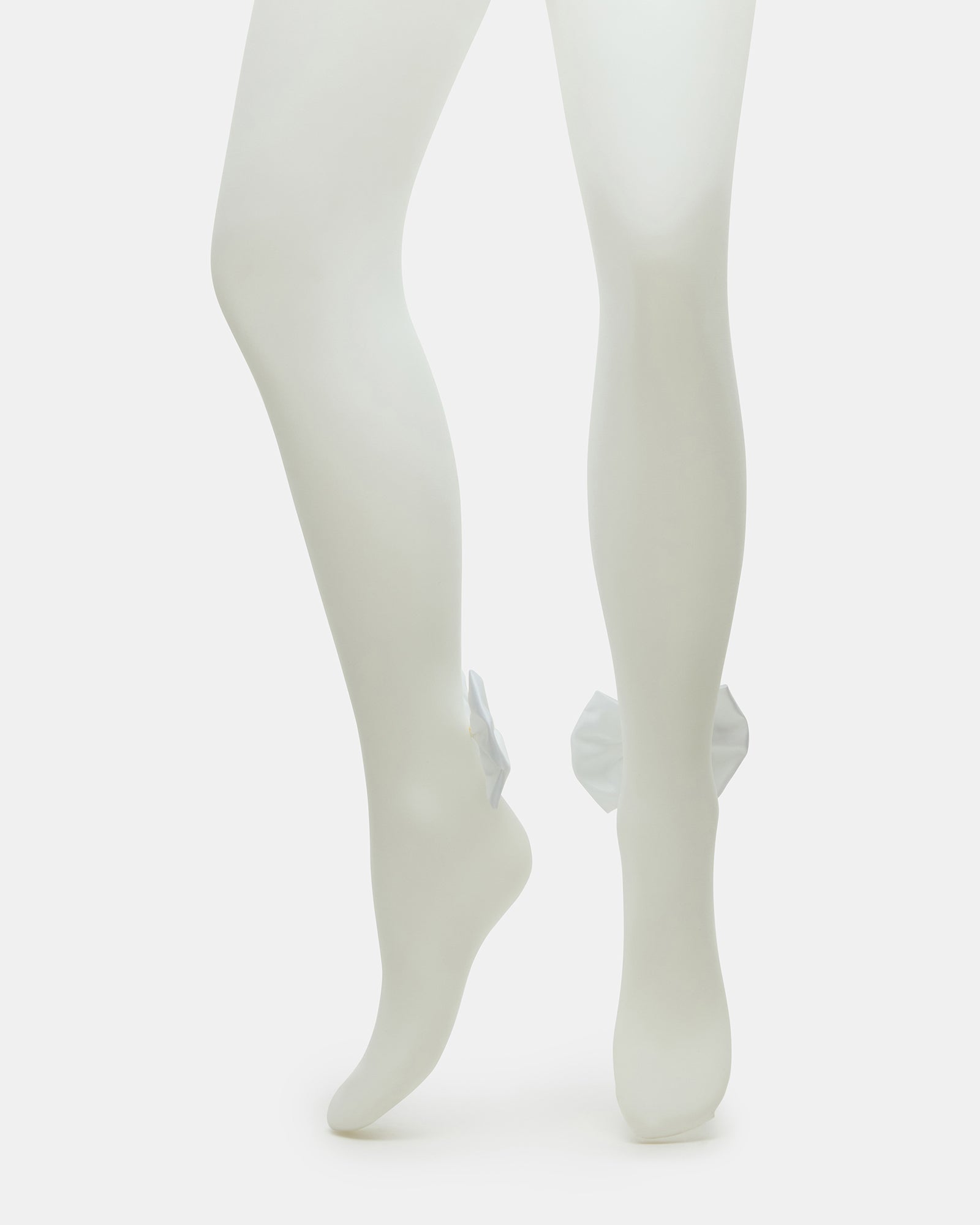 BRIDAL BOW TIGHTS SHEER WHITE